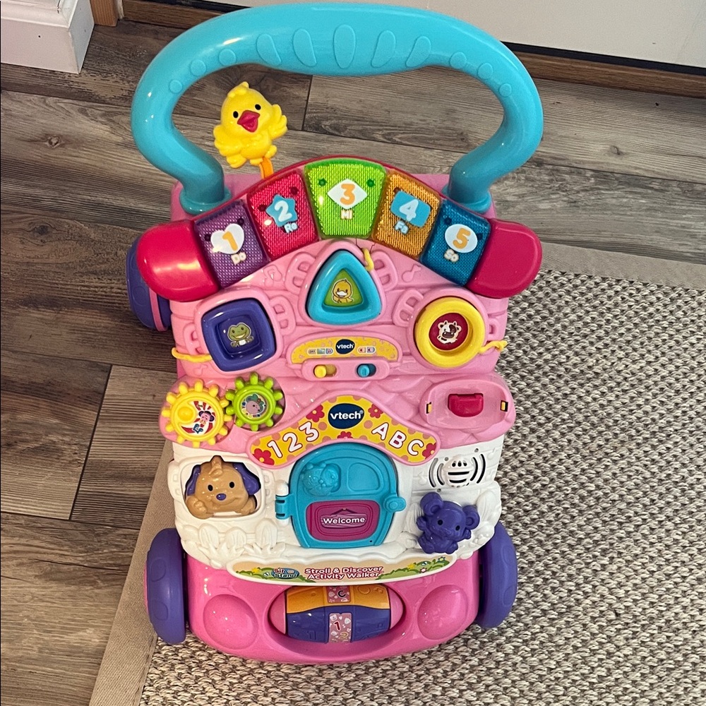 VTech Pink & Blue Learning Walker - Interactive Toddler Activity Center
